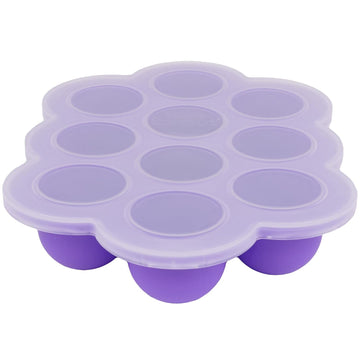 WeeSprout Silicone Freezer Tray with Clip on Lid Perfect Food Storage Container for Homemade Baby Food, Vegetable, Fruit Purees, and Breast Milk (Bright Purple, Ten 1.5 Ounce Sections)