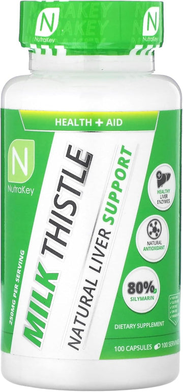 Nutrakey Milk Thistle Capsules, 100 Count