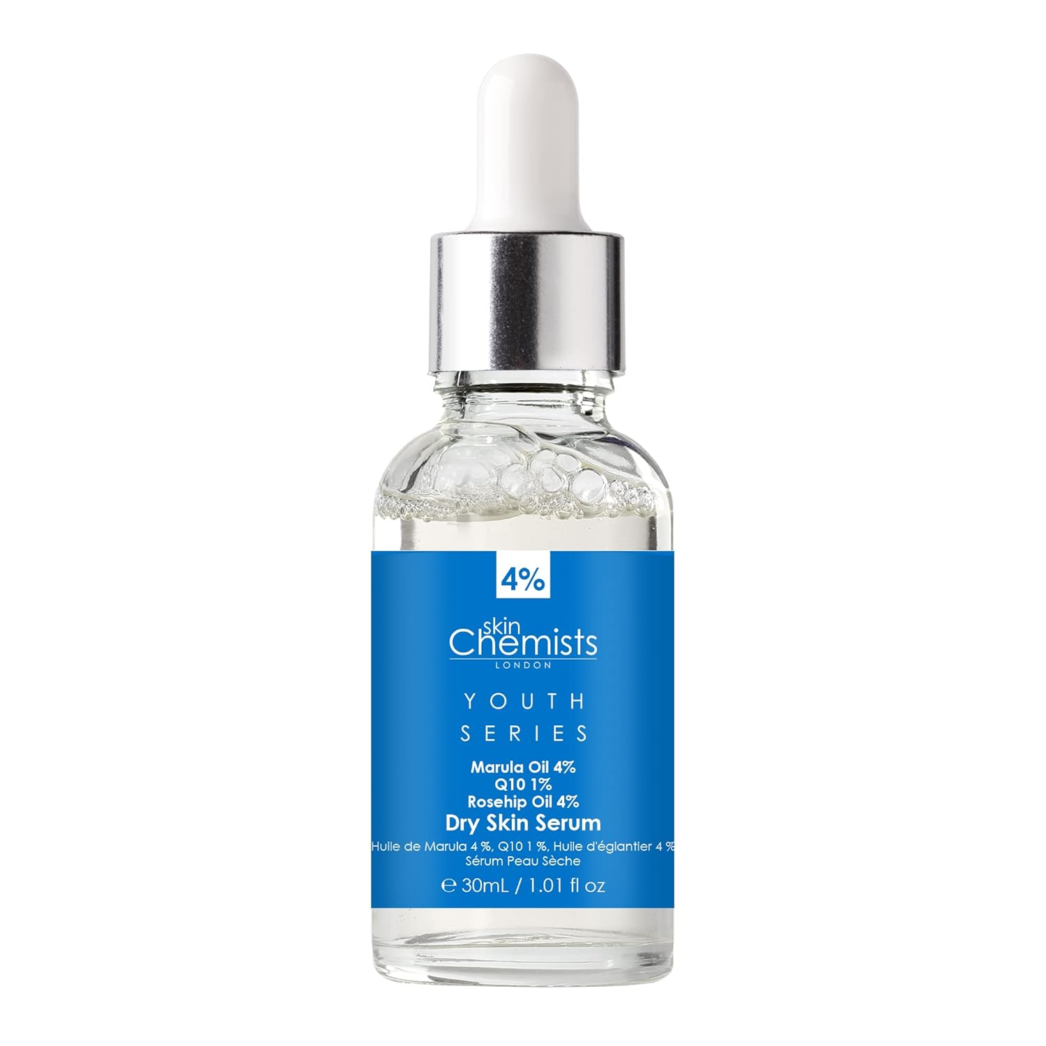 Skin Chemists Dry Skin Face Serum | Hydrating Dry Skin Serum With Marula Oil 4%, Q10 1%, And Rosehip Oil 4% - Deep Hydration And Nourishment For Lasting Radiance : Beauty & Personal Care