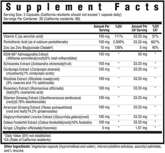 Seeking Health Stress Nutrients, formerly Adrenal Nutrients, Adrenal Support Supplement, Healthy Cortisol Regulation and Normal Stress Response Support (90 capsules)