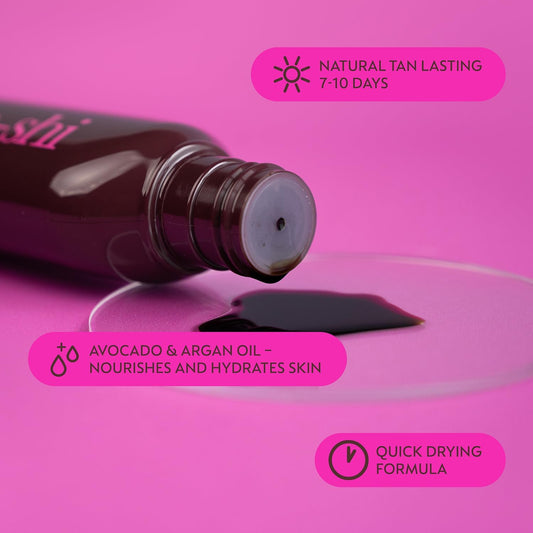 He-Shi Rapid 1 Hour Liquid Tan - Instant Self Tan - 1 Hour Express Fake Tan Lotion - Quick Dry Formula, Natural Ingredients - Vegan & Cruelty Free - Self Tan Lotion For Body & Face (150Ml)