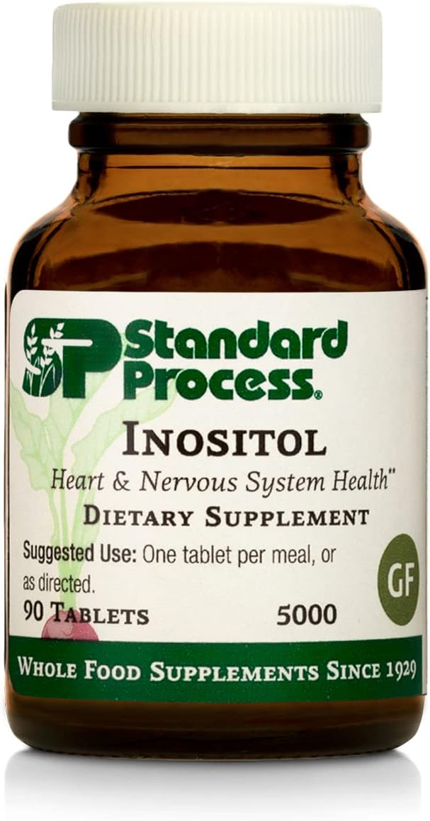 Standard Process Inositol - Whole Food Nervous System Supplements, Heart Health And Liver Support With Inositol Powder - Vegetarian, Gluten Free - 90 Tablets