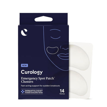 Curology Emergency Spot Patch Clusters, Large Hydrocolloid Pimple Patches For Face, Fast-Acting Support, Spot Concealing And Oil Absorbing, Pack Of 14