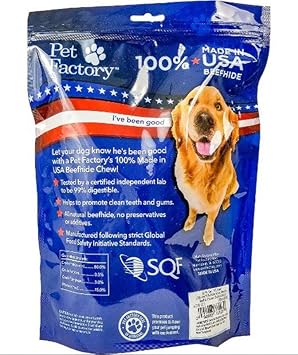 Pet Factory 100% Made In Usa Beefhide 6" Braided Sticks Dog Chew Treats - Beef & Chicken Flavor, 6 Count/1 Pack