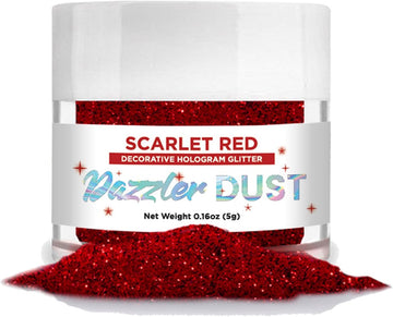 Bakell Scarlet Red Art & Craft Glitter, 5G Jar | Dazzler Dust | Non-Toxic Decorating Glitter | Arts, Crafts, Slime, Glue, Paint, Face & Body (Scarlet Red)