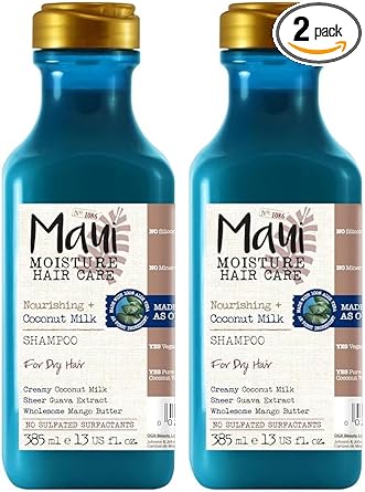 Maui Moisture Vegan Shampoo For Dry Hair, Coconut & Aloe Vera, 385 Ml (Pack Of 2)