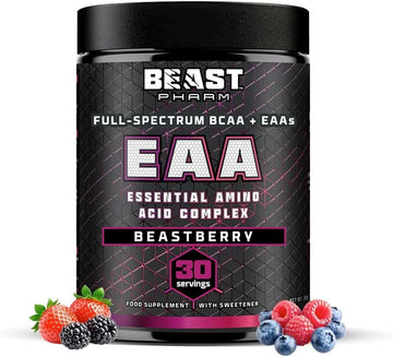 Beast Pharm Eaa Amino Acids, 30 Servings Enhanced Bcaa Powder | Beastberry