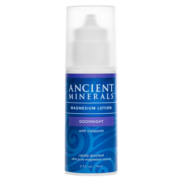 Ancient Minerals Magnesium Lotion Goodnight Night Cream Contains Melatonin With Magnesium Chloride And Optimsm A Topical Nighttime Moisturizing Lotion(2.5Oz)