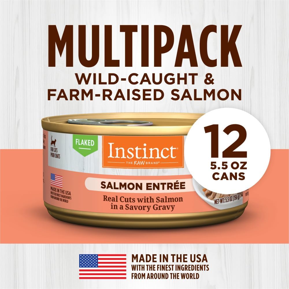 Instinct Flaked Salmon Entrée Wet Cat Food - 5.5 Ounces, 12 Pack : Pet Supplies