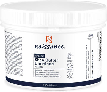 Naissance Organic Shea Butter (no. 306) 250g - Pure, Natural, Certified Organic, Unrefined, Hand Kneaded, Vegan and Fragrance Free