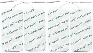 Tens Electrode Pads 10X5Cm Self-Adhesive Electrodes (4 Pcs) Compatible With Neurotrac, Tenscare, Auvon, Elle Tens Machines For Knee, Shoulder, Back, Muscle Pain
