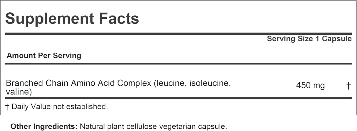 Andrew Lessman Branched Chain Amino Acids 60 Capsules - Pure, Free-Form Essential Bcaa Formula: Leucine, Isoleucine And Valine. Hypoallergenic. Easy-To-Swallow Capsules. No Additives