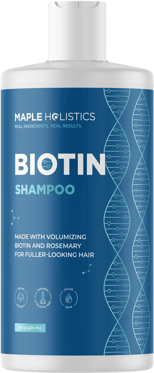 Biotin Vitamins And Shampoo For Thinning Hair - Sulfate Free Volumizing Shampoo For Women And Men With Keratin Rosemary And Tea Tree Essential Oil - Biotin Vitamins For Hair Skin And Nail Growth