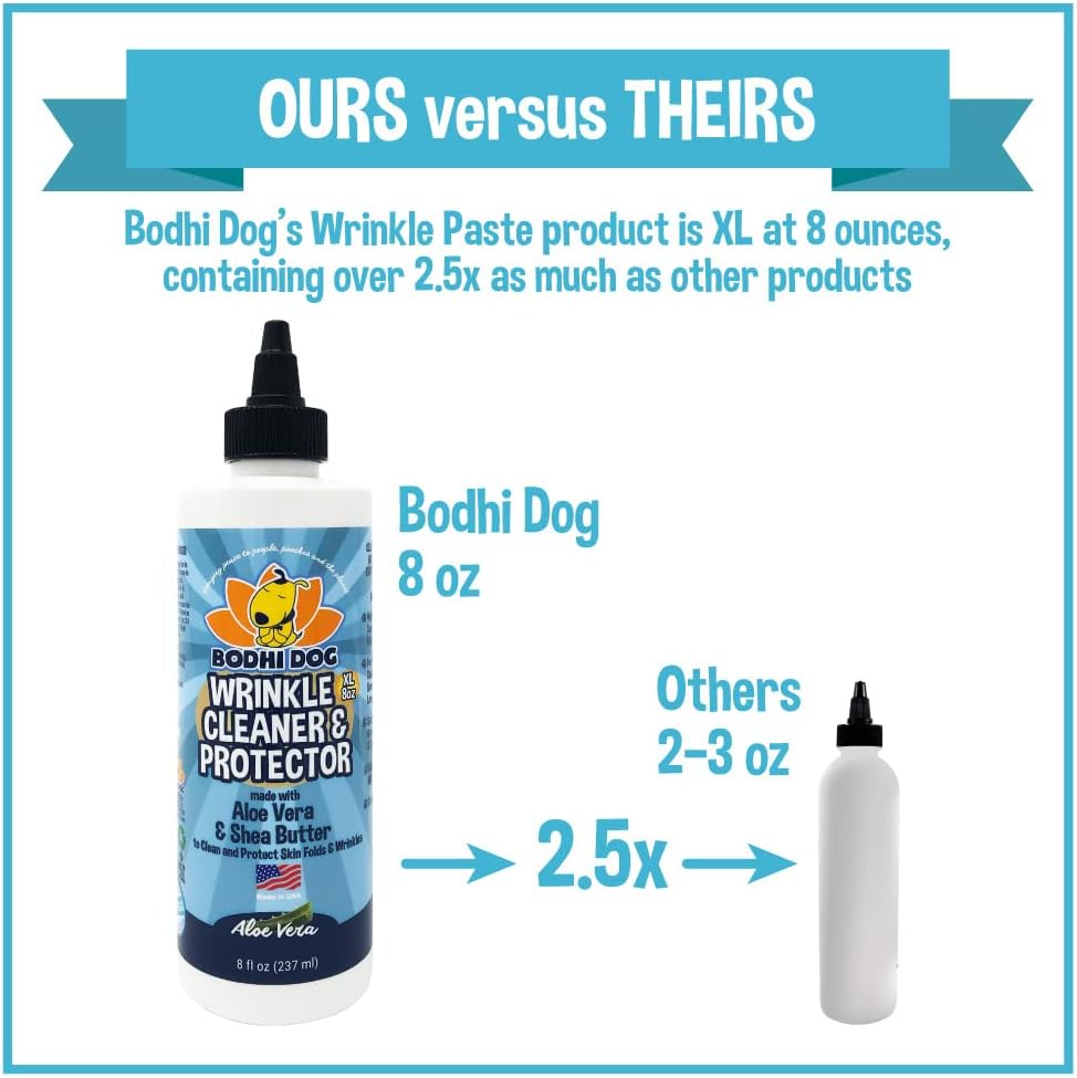 Bodhi Dog Wrinkle Cleaner and Protector | Extra Large 8oz | Soother & Protect Wrinkles & Skin | Stain Remover & Anti Itch for Bulldogs & Pugs | Made in The USA : Pet Supplies