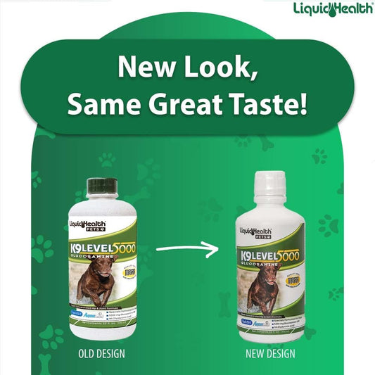 Liquidhealth 32 Oz K9 Liquid Glucosamine Level 5000 For Dogs, Large Dogs And Breeds - Chondroitin, Msm, – Joint Health Supplements, Dog Vitamins Hip Joint Juice, Dog Joint Oil - 3 Pack