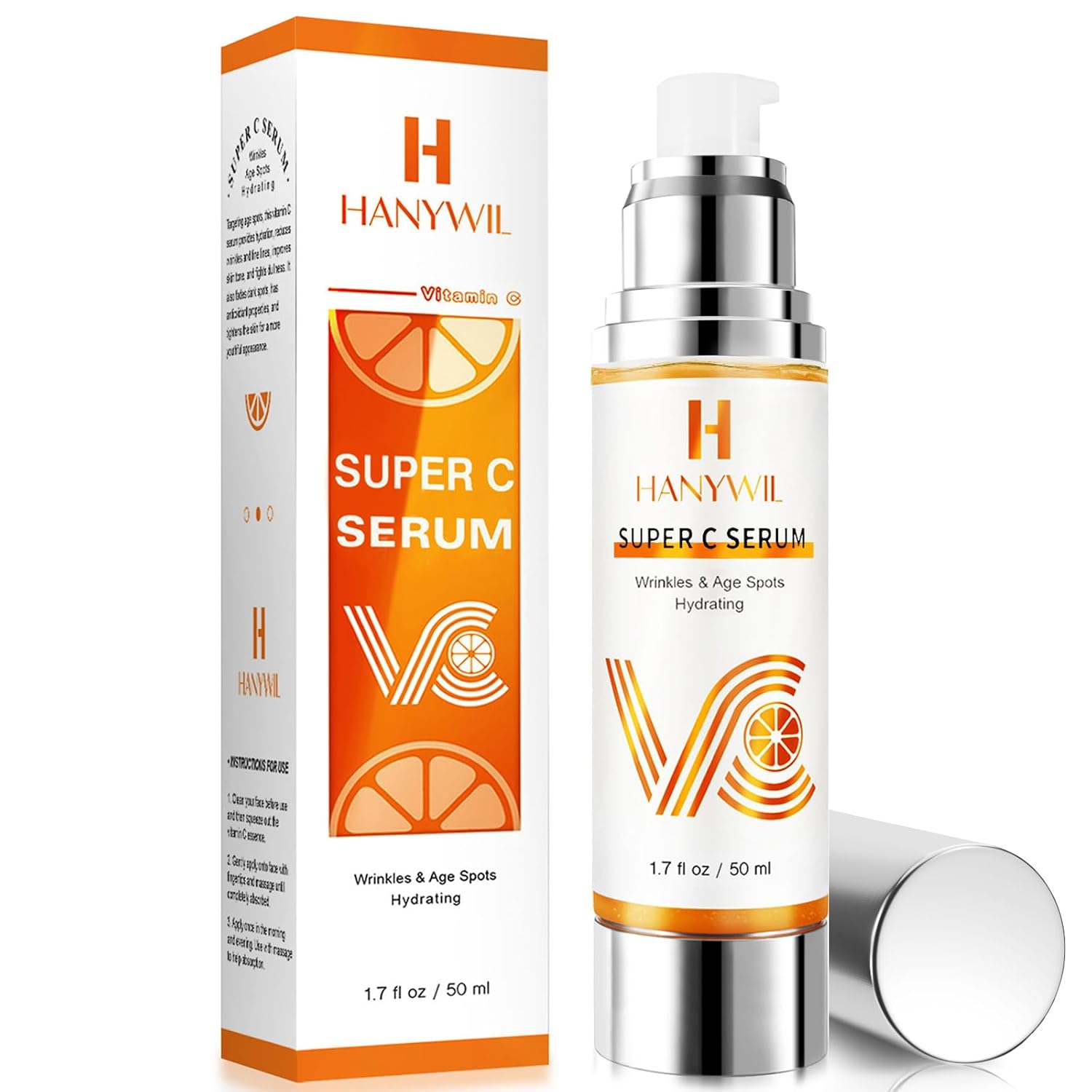 Super Vitamin C Serum For Women Over 70, Vitamin C Serum For Face, Dark Spot Remover For Face, Skin Care, Hyaluronic Acid Serum, Targets Age Spots, Hydrates And Wrinkle Reduction 1.7Fl Oz