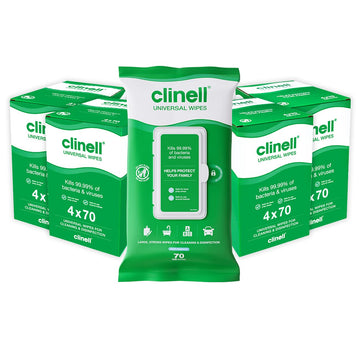 Clinell Universal Cleaning And Disinfecting Wipes For Home - Pack Of 16 - 70 Xl Wipes Per Pack (1120 Wipes) - With Moisture Lock Lid - Kills 99.99% Of Germs, Antimicrobial, Quick Action