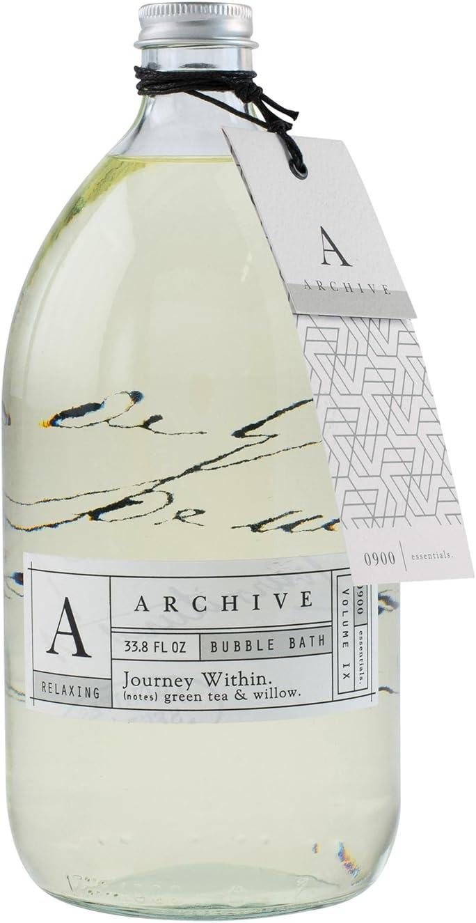 Archive Journey Within Bubble Bath For Adults, 33.8 Fl. Oz. – Green Tea & Willow Fragrance – Blend Of Natural Oils, Refine Bath Bubbles For Women Or Men, Adult Bubble Bath