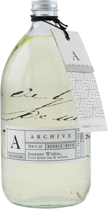Archive Journey Within Bubble Bath For Adults, 33.8 Fl. Oz. – Green Tea & Willow Fragrance – Blend Of Natural Oils, Refine Bath Bubbles For Women Or Men, Adult Bubble Bath
