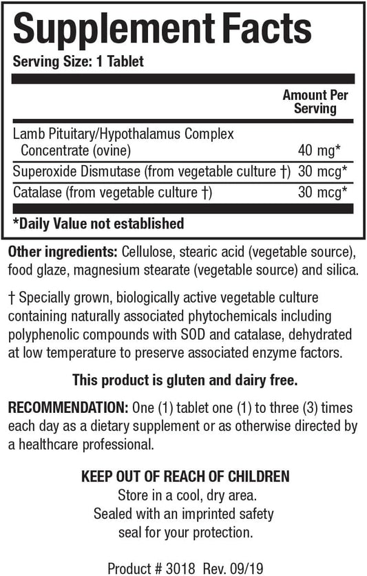 Biotics Research Cytozyme Pt Hpt Lamb Pituitary Hypothalamus Complex, Supports Function Of The Pituitary Gland And Hypothalamus, Adrenal Health, Brain Boost 180 Tabs