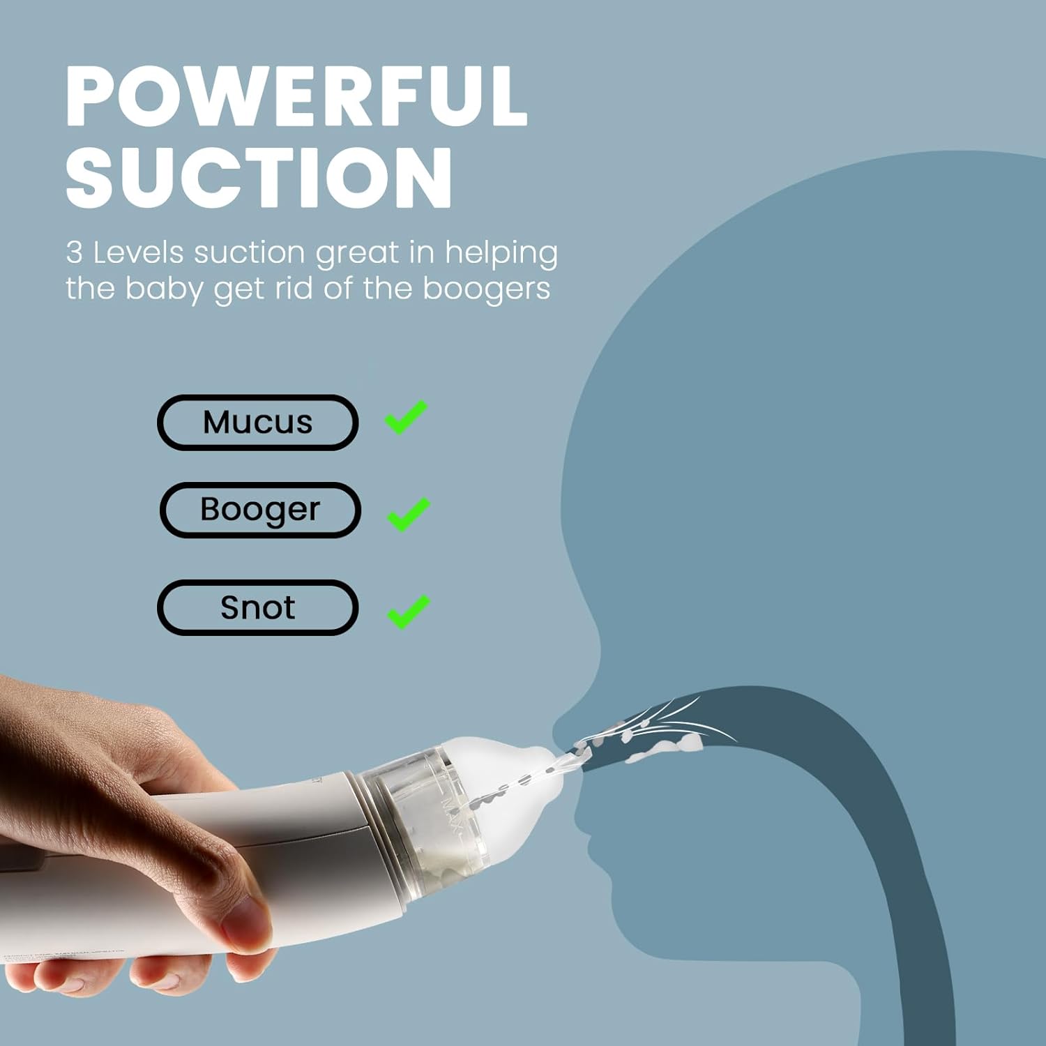 3-in-1 Nasal Aspirator for Baby with Booger Picker Tip, Electric Nose Suction for Baby, LCD Baby Nasal Aspirator, Booger Sucker for Baby & Toddler, Nose Aspirator for Babies with Music and Light : Baby