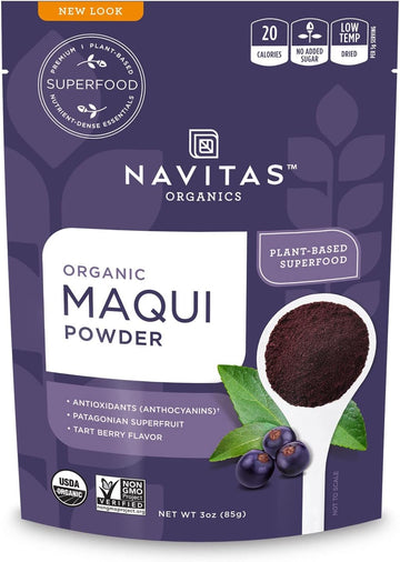 Navitas Organics Maqui Powder, 3 Oz. Pouch, 17 Servings — Organic, Non-Gmo, Freeze-Dried, Gluten-Free