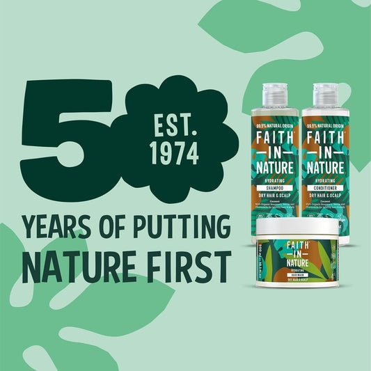 Faith In Nature |Coconut Natural Dry Hair 3 Piece Bundle: 400Ml Shampoo & Conditioner & 300Ml Hair Mask, Vegan & Cruelty Free, No Sls Or Parabens, For Normal To Dry Hair