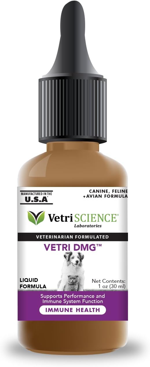 VETRISCIENCE Vetri DMG Liquid, 30mL Dropper - Supports Immune System, Stamina, Skin Irritation, Watery Eyes, and Performance for Dogs and Cats