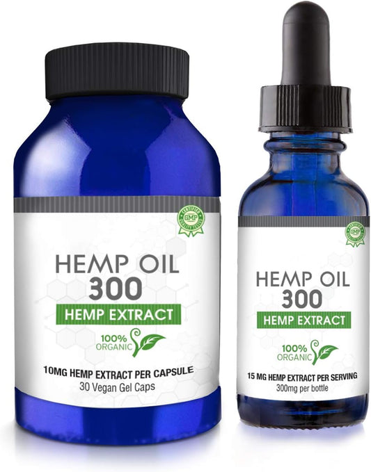 Absolute Nutrition Hemp Oil Combo Pack - 30 caps &15ML Tincture - 100%