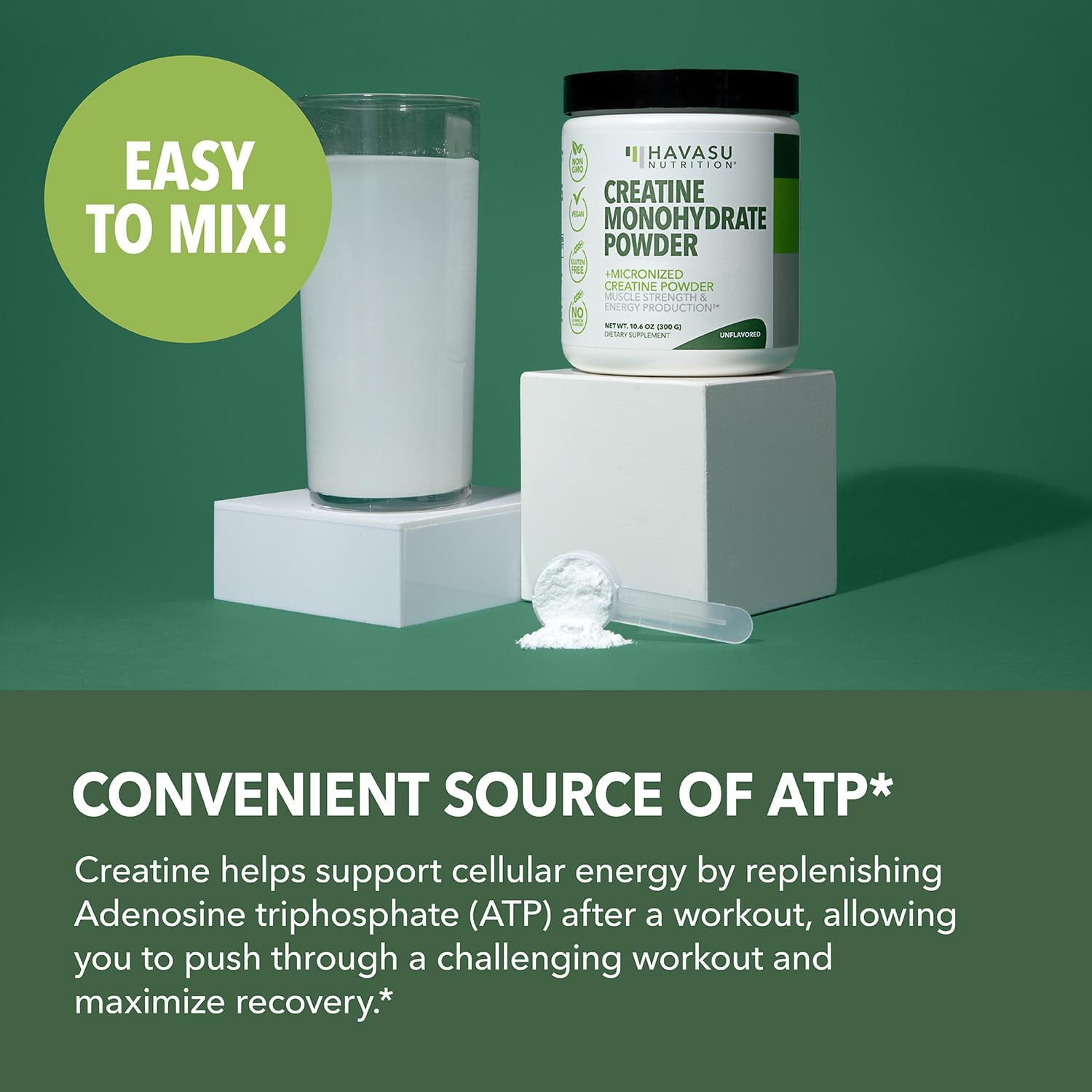 Micronized Creatine Monohydrate Powder - 5G Unflavored Post-Workout Recovery For Lean Muscle Mass, Endurance, And Energy Production - Easy-To-Mix - Vegan, Non-Gmo, Gluten-Free - 60 Servings : Health & Household