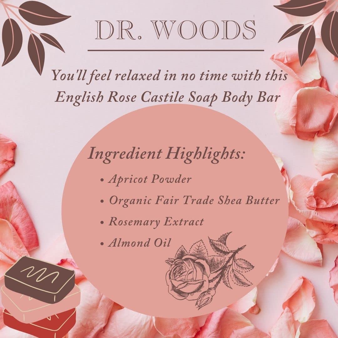 Dr. Woods Bar Soap Skin Lightening English Rose, 5.25 Ounce