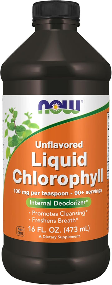 Now Foods Supplements, Unflavored Chlorophyll Liquid, 100 Mg Per Teaspoon, 16 Fl. Oz