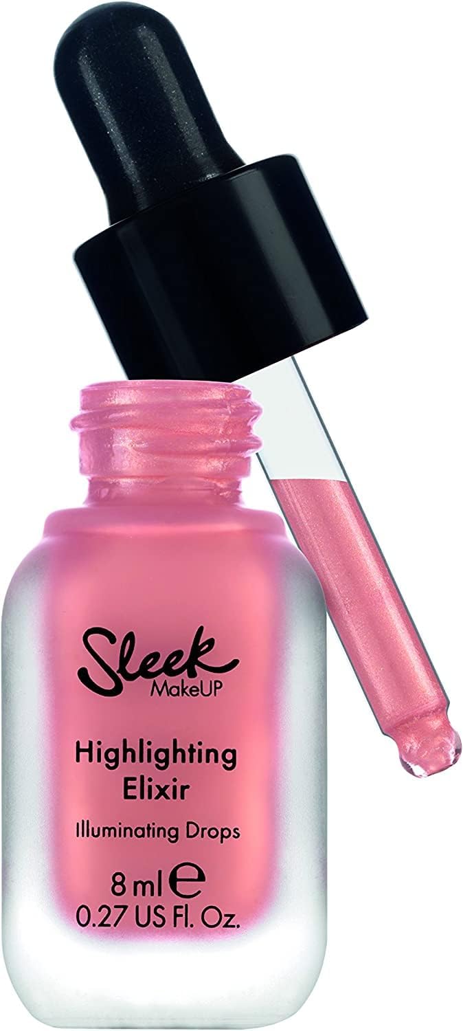 Sleek Makeup Highlighting Elixir, Liquid Highlighter Illuminating Drops For A Radiant Glow, Sun.Lit, 8Ml