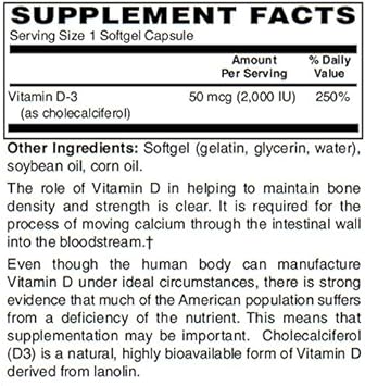 BariatricPal Vitamin D-3 50mcg (2,000 IU) - Easy Swallow Vegetarian Softgels (250 Count)