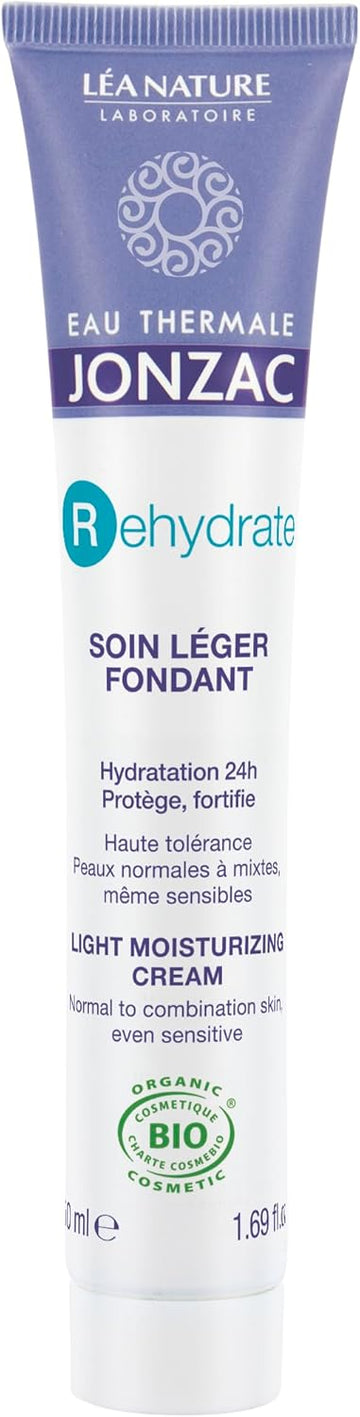 Eau Thermale Jonzac | Fondant Light Skin - Rehydrate | 24H Hydration — Protects, Strengthens | Plump Up Skin | Normal To Mixed Skin | Hyaluronic Acid | 99% Natural Origin|50 Ml