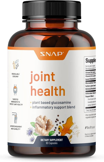 Snap Supplements Joint Health Support Supplement, Plant Based Glucosamine & Msm Supplement, Joint Supplement To Support Movement, Flexibility And Strength, Joint Support Supplement, 90 Capsules