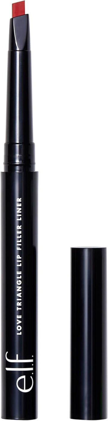 E.L.F. Love Triangle Lip Filler Liner, 2-In-1 Lip Liner Pencil For Sculpting & Filling, Long-Lasting Intense Colour, Red