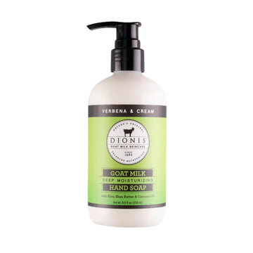 Dionis Goat Milk Skincare Verbena & Cream Scented Hand Soap - Skin Moisturizing & Hydrating Hand Wash -Rich & Creamy -Made In The Usa- Cruelty Free Formula For Sensitive Skin, 8.5Oz Bottle With A Pump