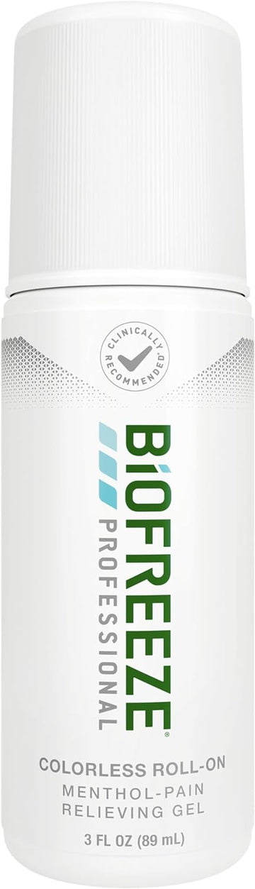 Biofreeze Professional Strength Pain Relief Gel, Arthritis Pain Reliver, Knee & Lower Back Pain Relief, Sore Muscle Relief, Neck Pain Relief, FSA Eligible, 3 FL OZ Biofreeze Menthol Roll-On