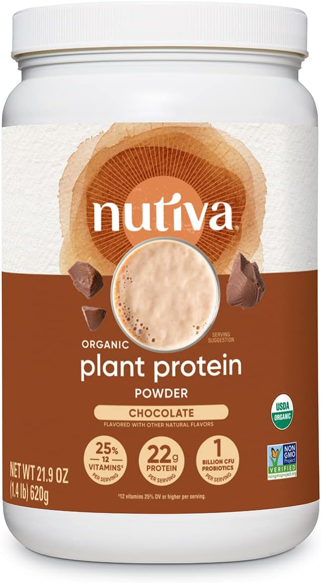 Nutiva Organic Plant Protein Smoothie, Chocolate, 1.4 Pound, USDA Orga
