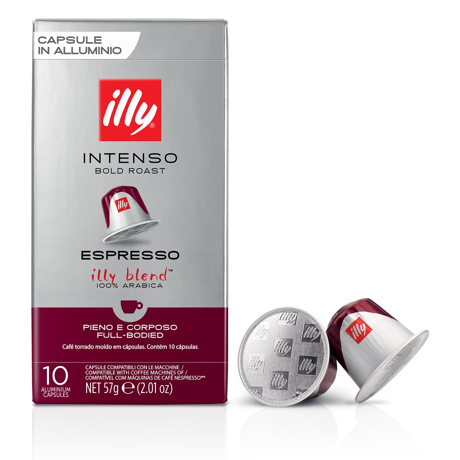 Illy Espresso Compatible Capsules - Single-Serve Coffee Capsules & Pods - Intenso Dark Roast - Notes Of Cocoa & Dried Fruit Coffee Pods - For Nespresso Coffee Machines – 10 Count