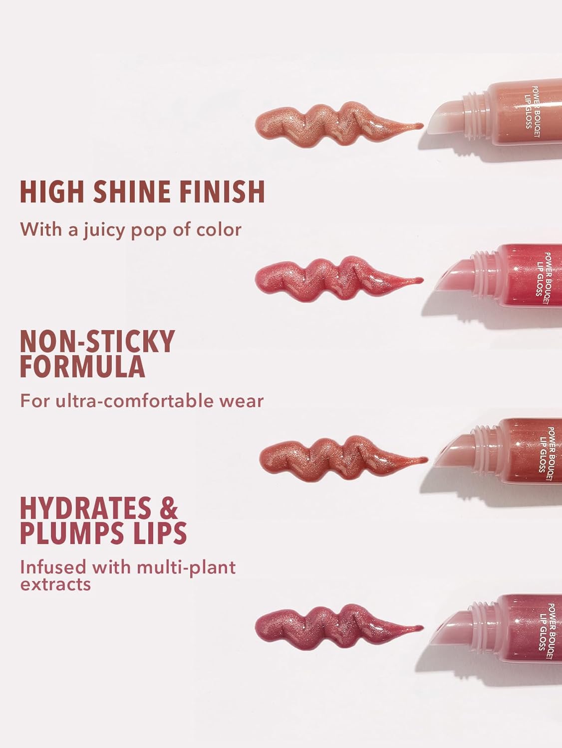 Sheglam Power Bouquet Lip Gloss Shiny Tinted Moisturizing Plumping Non-Sticky Lip Oil Repairing Camelia Extract Lip Care-Tan-Tilizing : Beauty & Personal Care