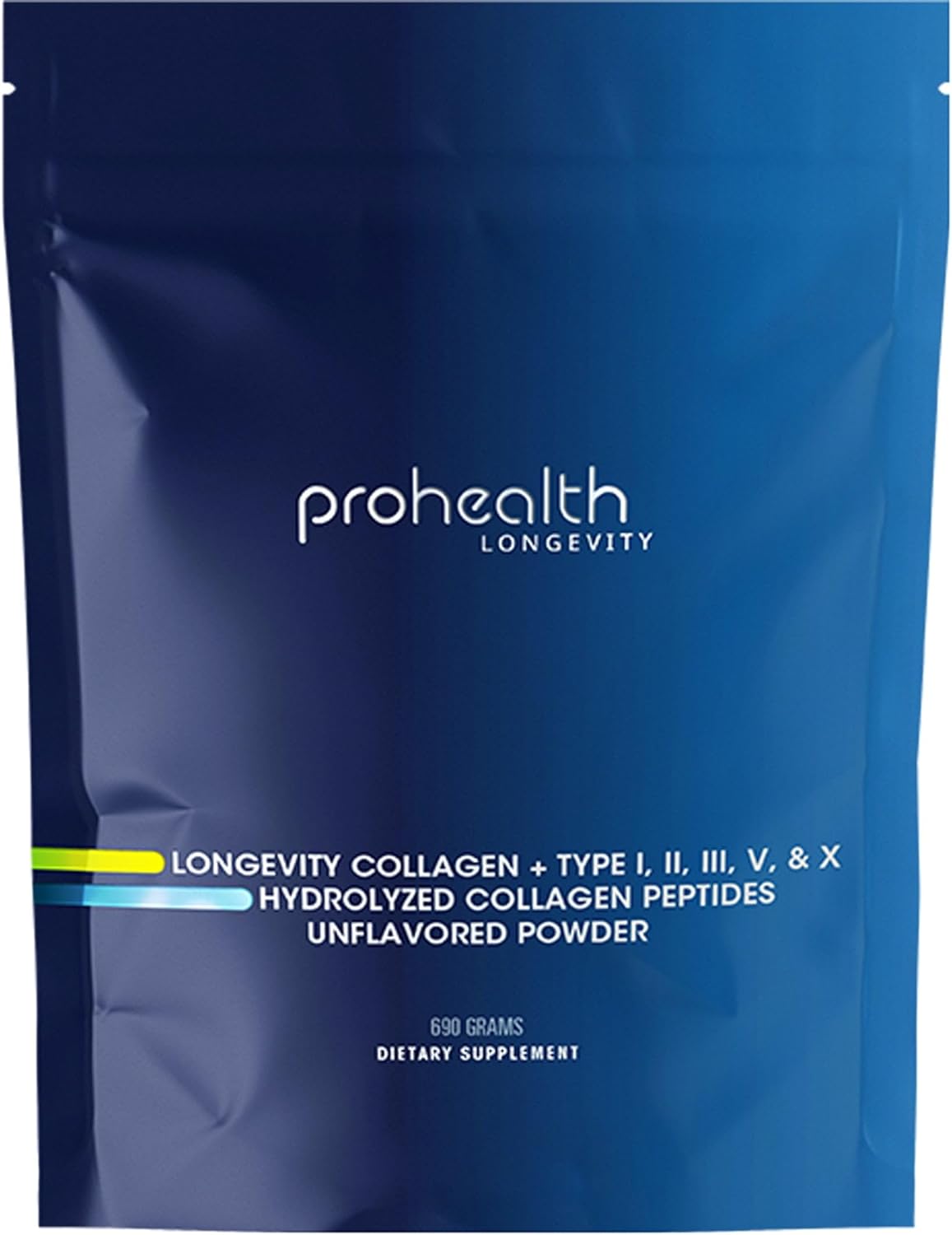ProHealth Longevity Collagen Peptides Powder - for People Over 40. 20g Multi Collagen. 2g Pro-Collagen. Hyaluronic Acid. Type I, II, III, V, X for Joints, Bones, Hair, Skin, Muscles, Gut - 30 Servings