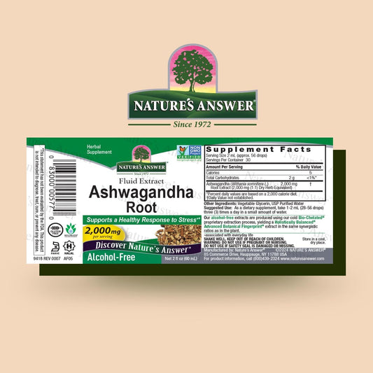 Nature'S Answer Alcohol-Free Ashwagandha Root, 2-Fluid Ounces