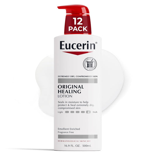 Eucerin Original Healing Rich Body Lotion, Body Lotion for Dry Skin, 16.9 Fl Oz Pump Bottle (Pack of 12) : Beauty & Personal Care