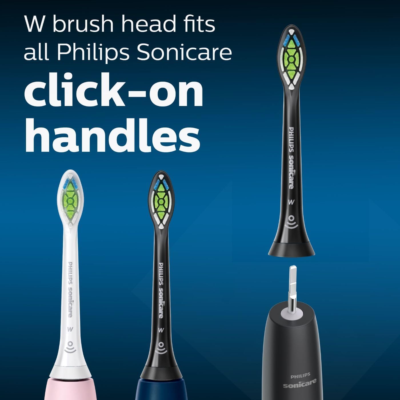 Philips Sonicare Genuine W Diamondclean Replacement Toothbrush Heads, 3 Brush Heads, White, Hx6063/65