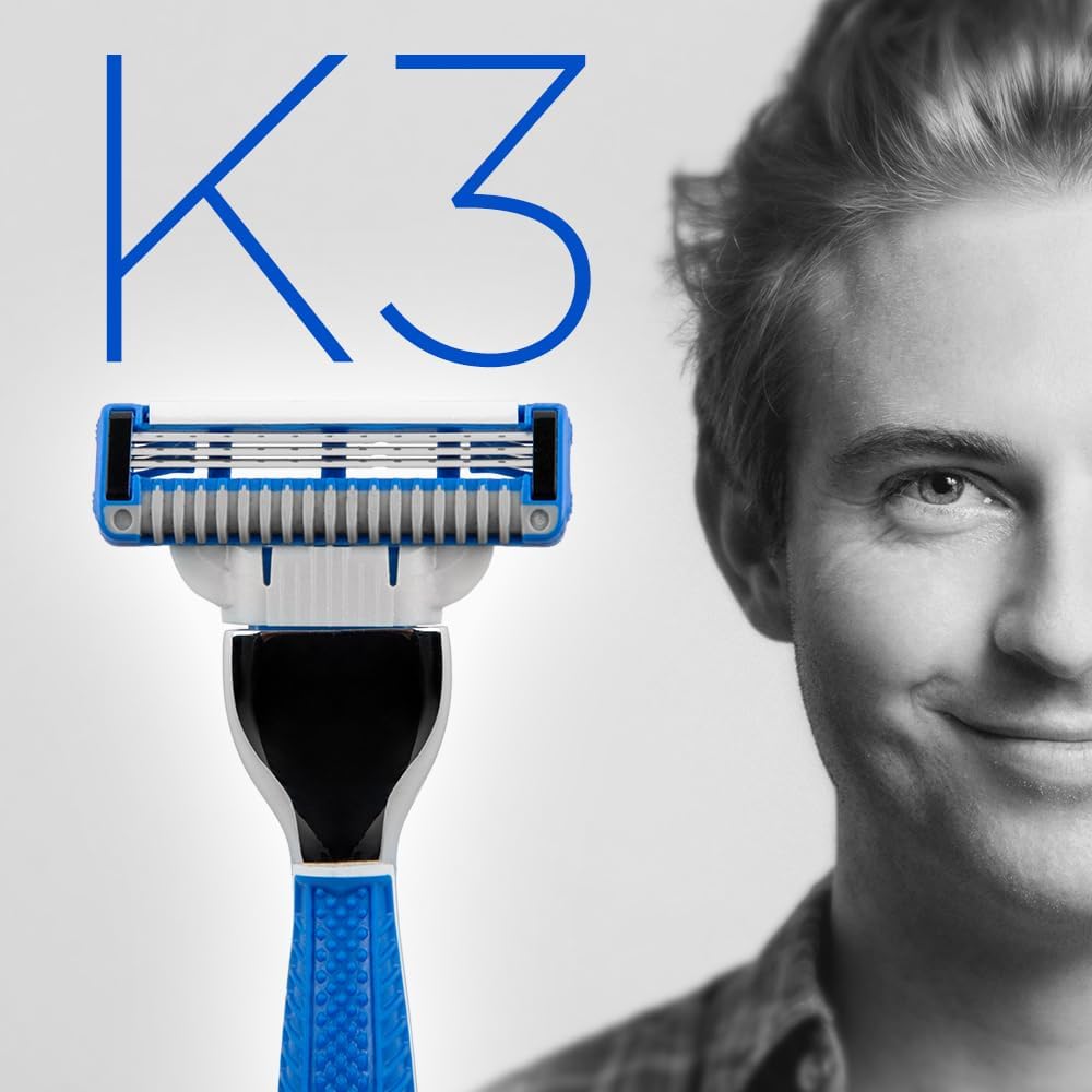 King Of Shaves, K3 Three Blade Cartridge, Handle Not Included, Pack Of 4