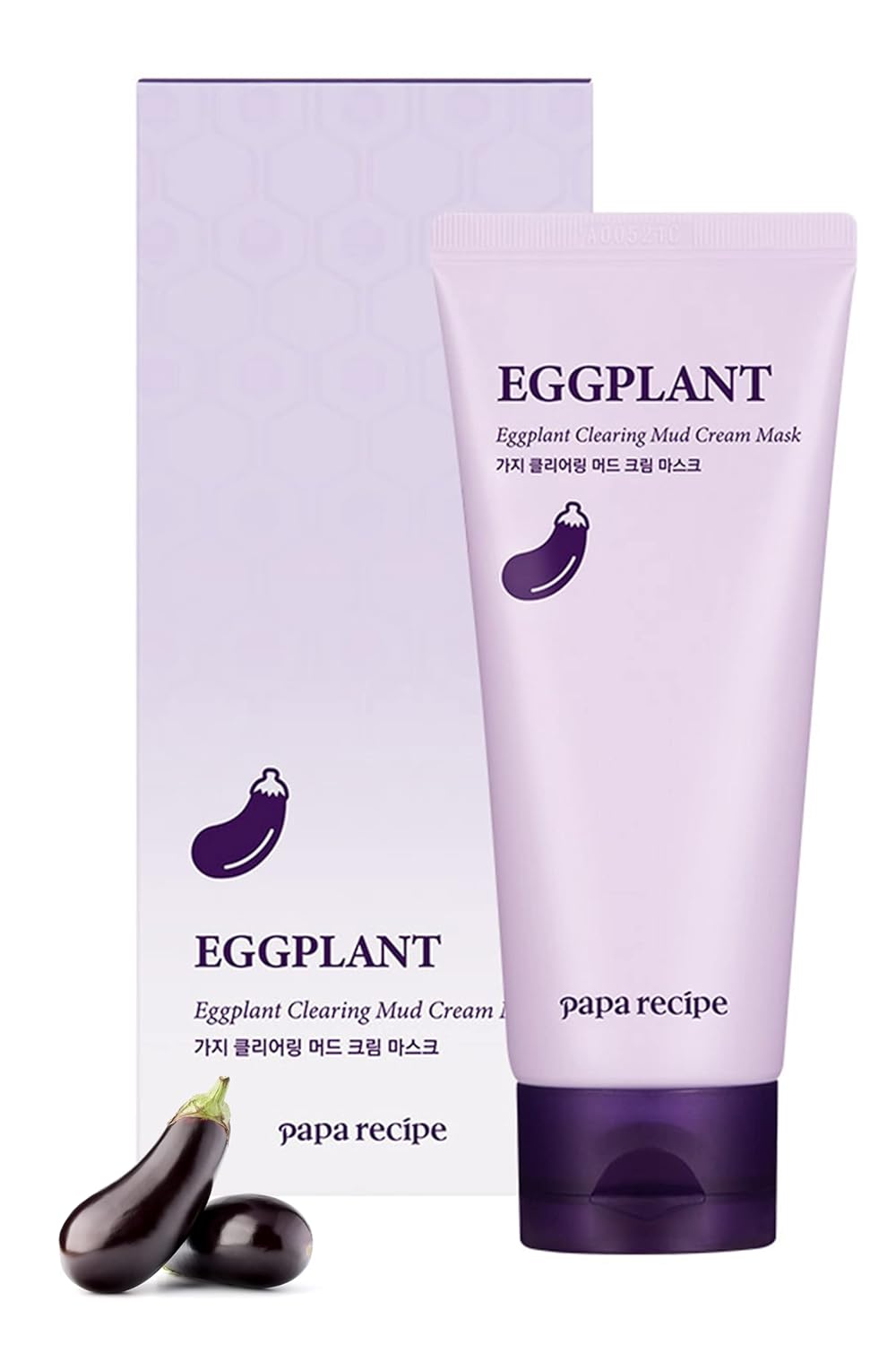 Papa Recipe Eggplant Mud Cream Mask, Hydrating Wash Off Pack, Pore Cleansing Exfoliator, Korean Skin Care For Men And Women,100Ml Fl Oz