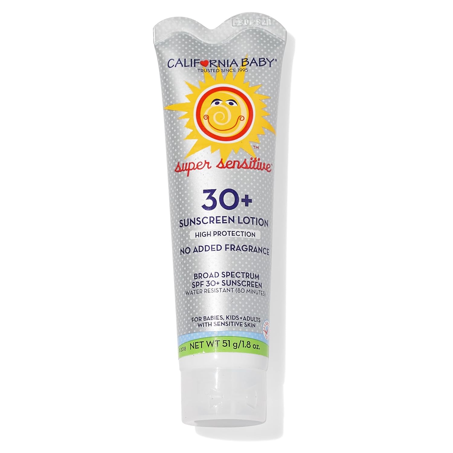 California Baby Super Sensitive Spf 30+ Sunscreen | Broad Spectrum | Titanium Dioxide | Hypoallergenic Unscented Mineral Sunscreen | 51 G / 1.8 Oz