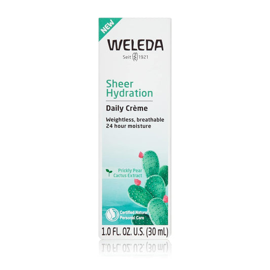 Weleda Sheer Hydration Daily Face Crème, 1 Fluid Ounce, Plant Rich Moisturizer with Prickly Pear Cactus Extract and Aloe Vera, 1 Fl Oz (Pack of 1)
